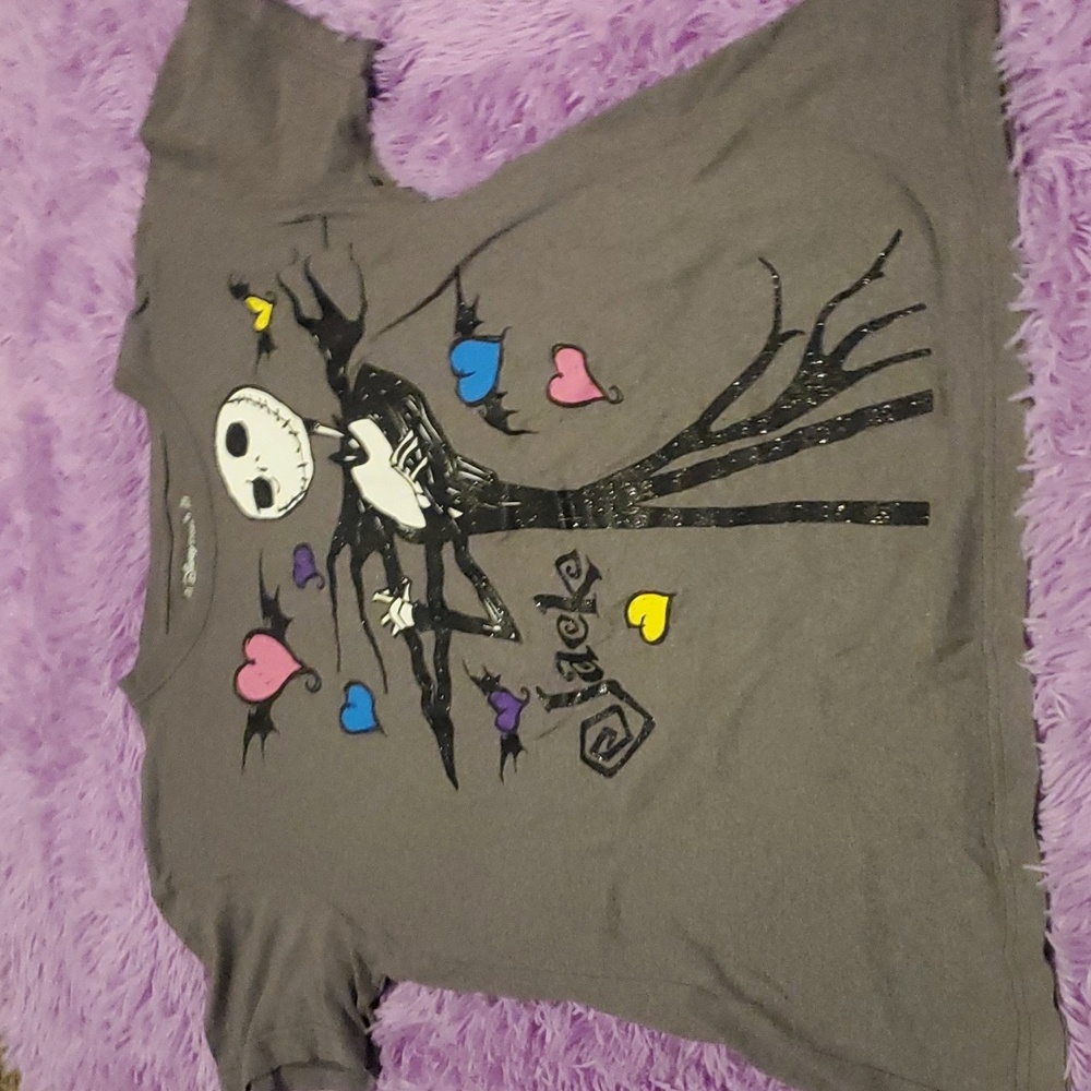 Disney Nightmare Before Christmas Gray T-Shirt, Women's Size XL